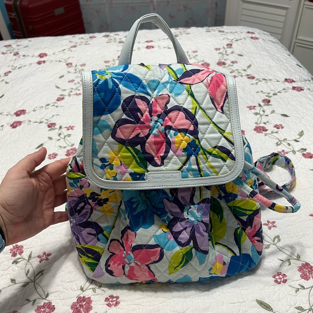 Vera Bradley Blue and Pink Floral Backpack